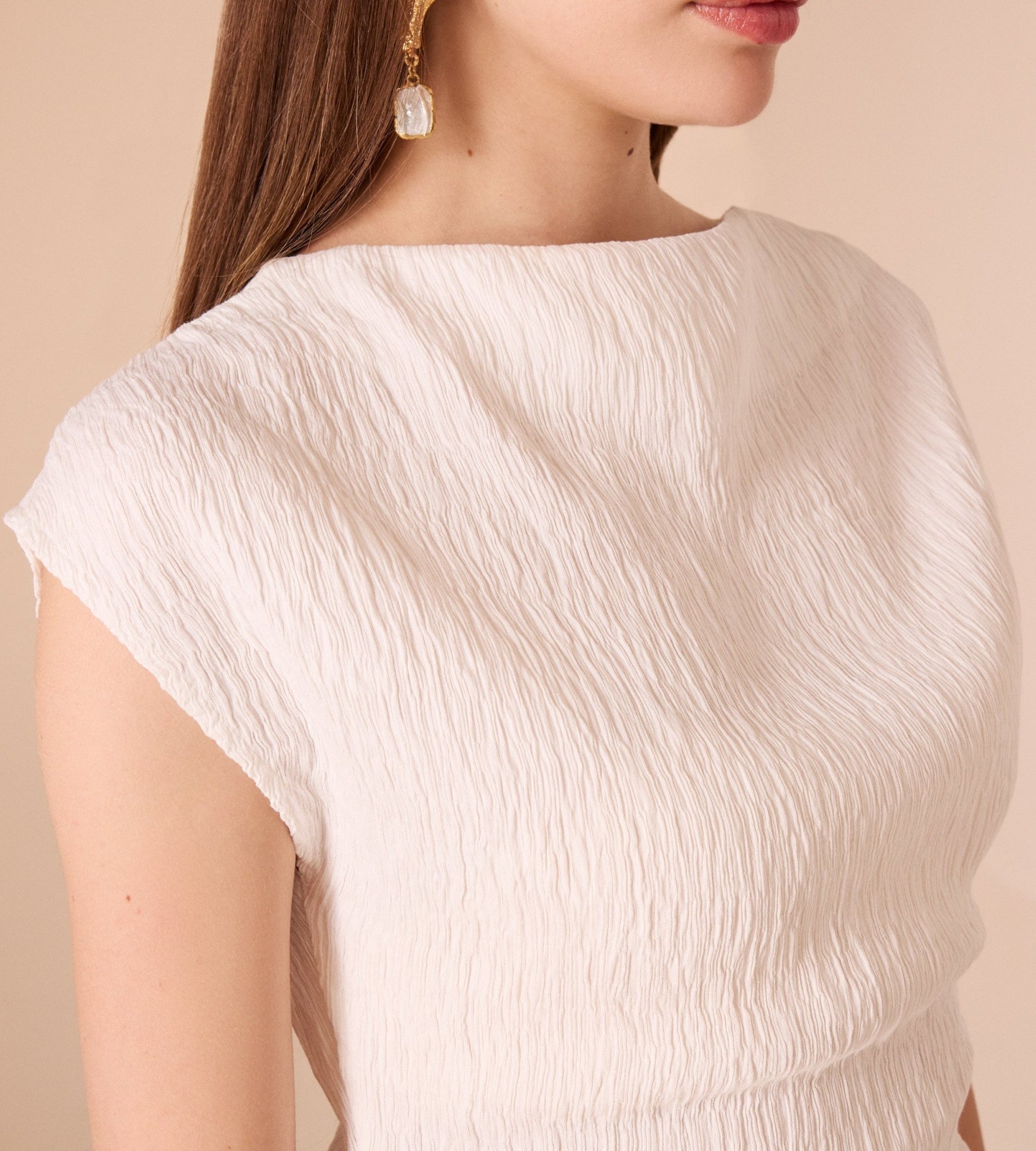 Cap Sleeve Crepe Top - shopaleena