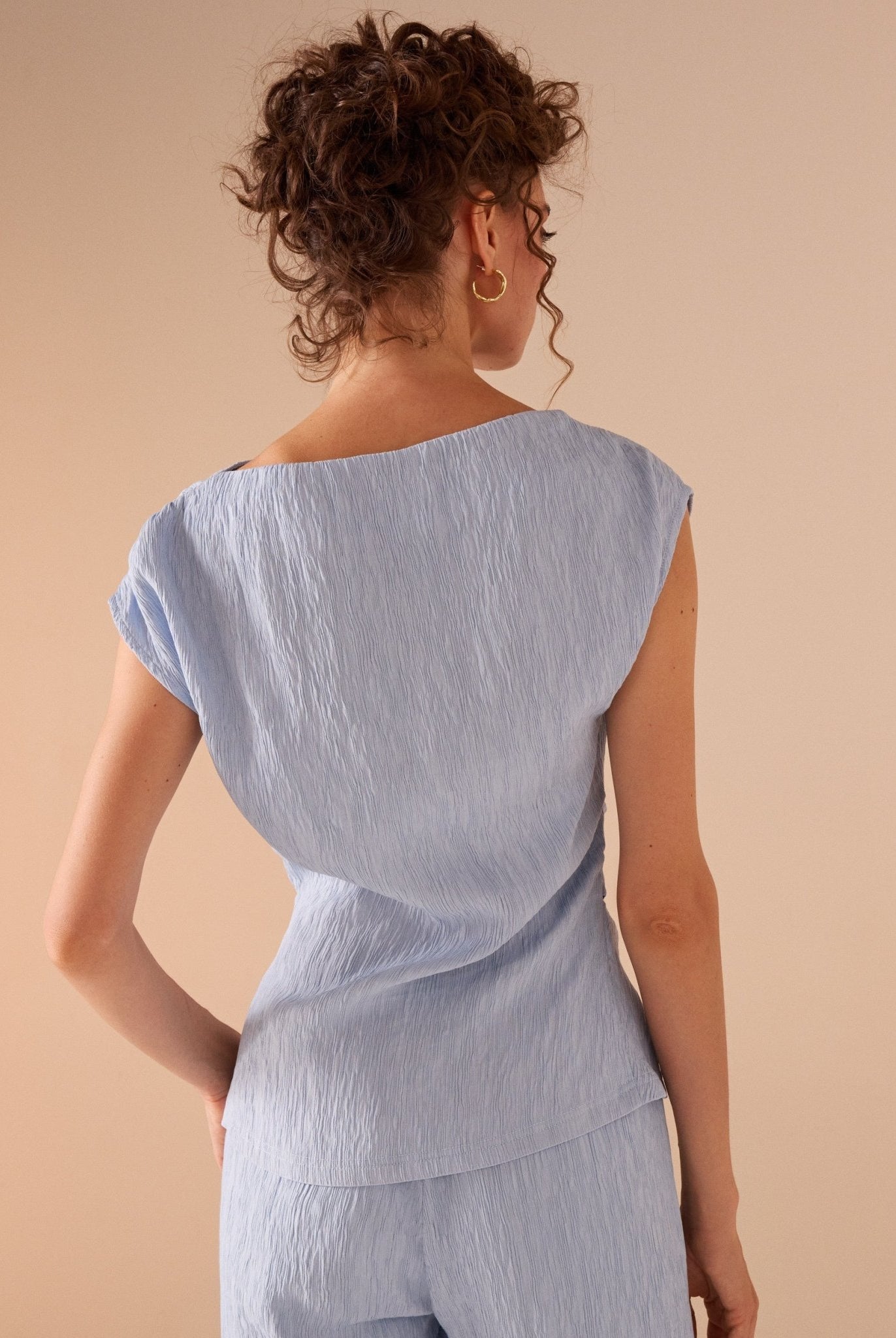 Cap Sleeve Crepe Top - shopaleena