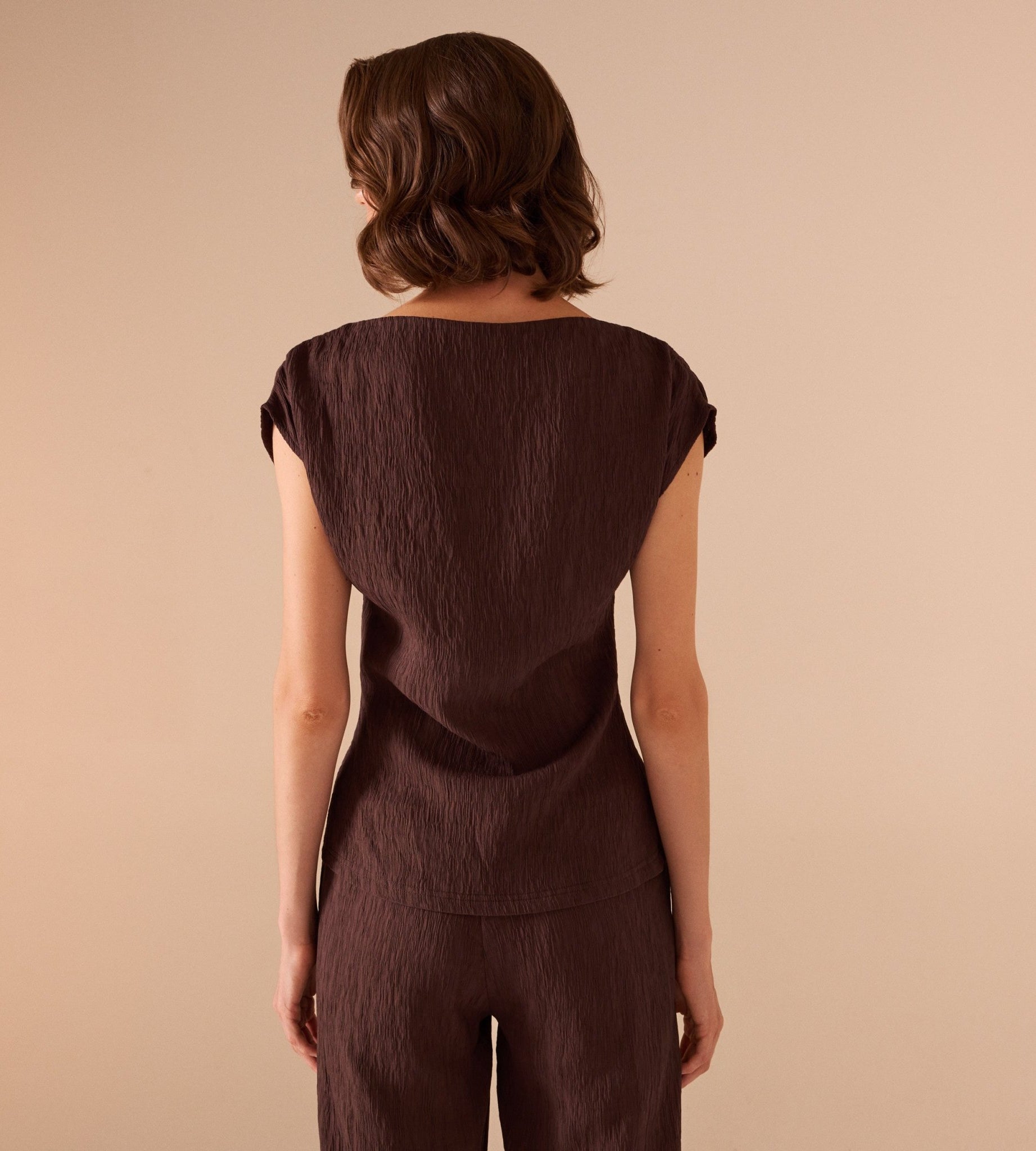 Cap Sleeve Crepe Top - shopaleena