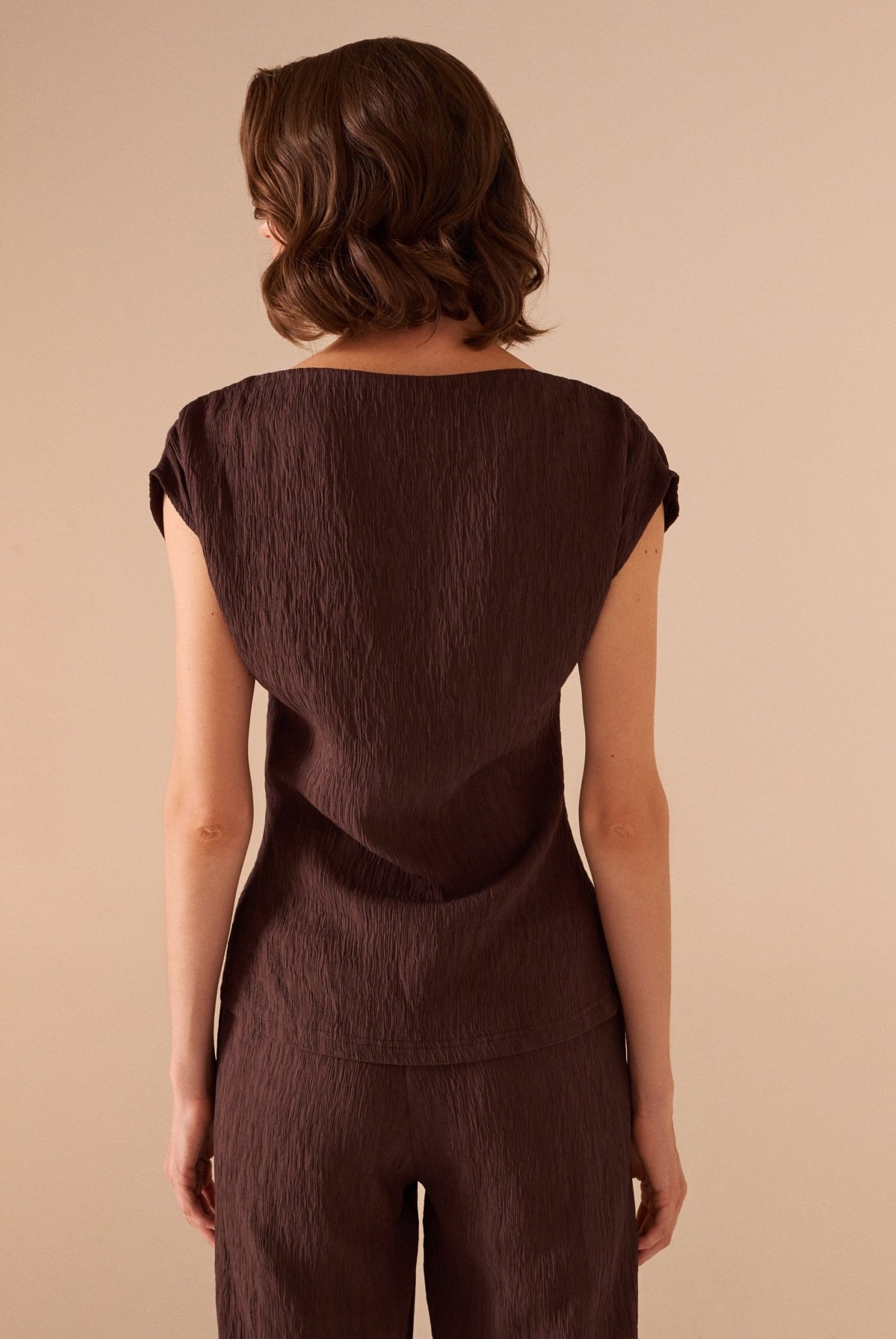 Cap Sleeve Crepe Top - shopaleena