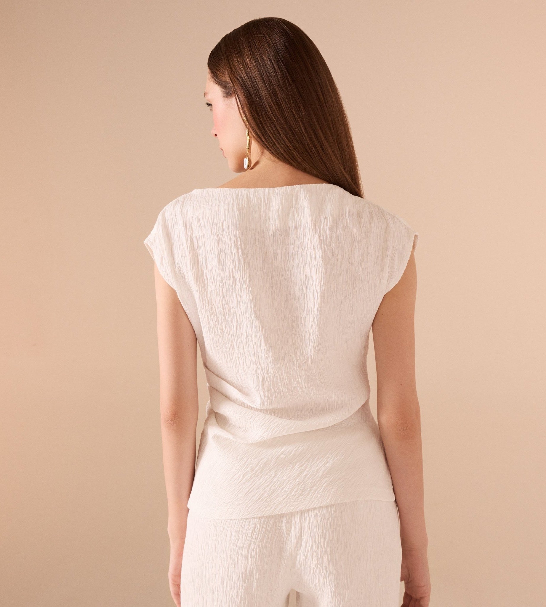 Cap Sleeve Crepe Top - shopaleena