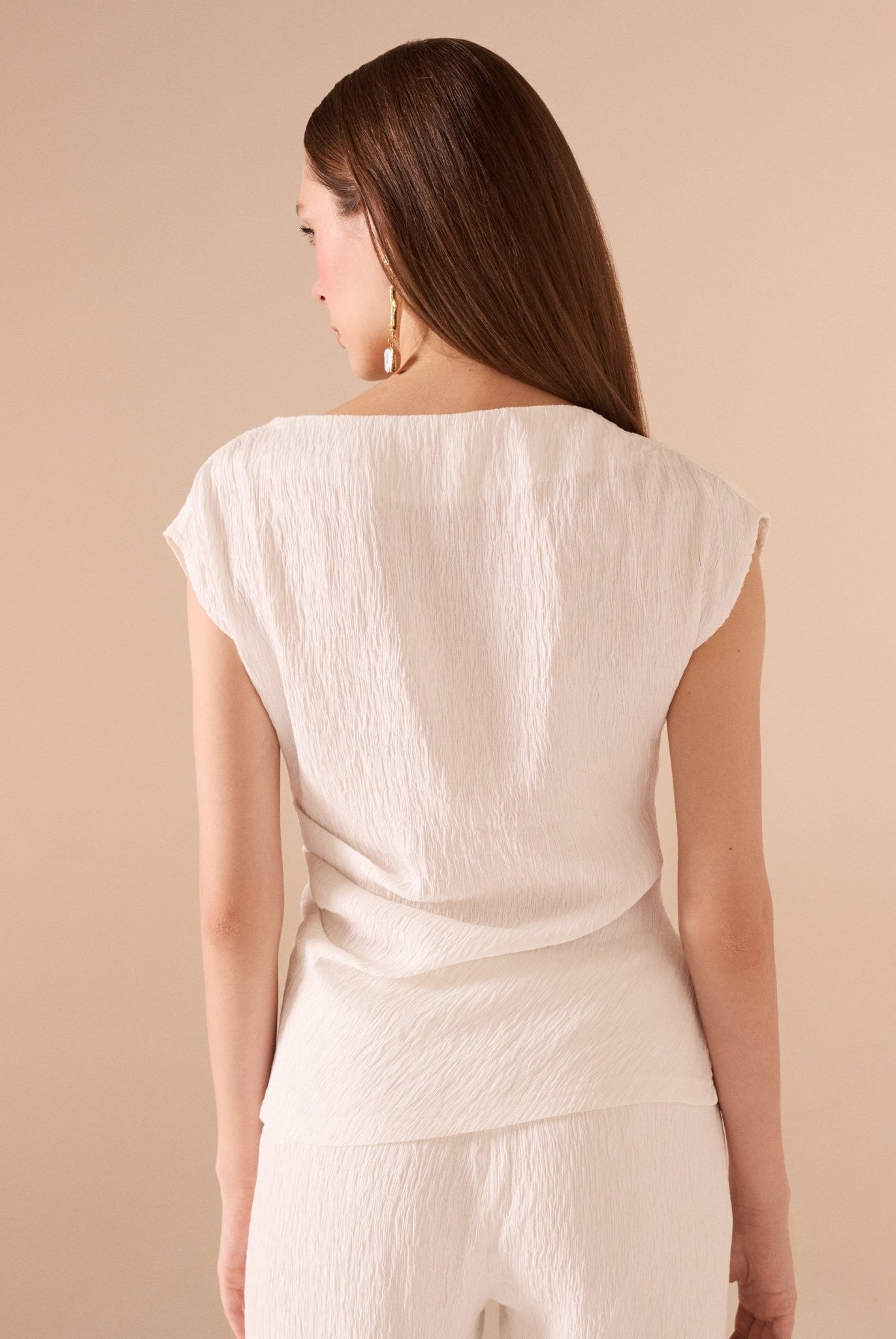 Cap Sleeve Crepe Top - shopaleena