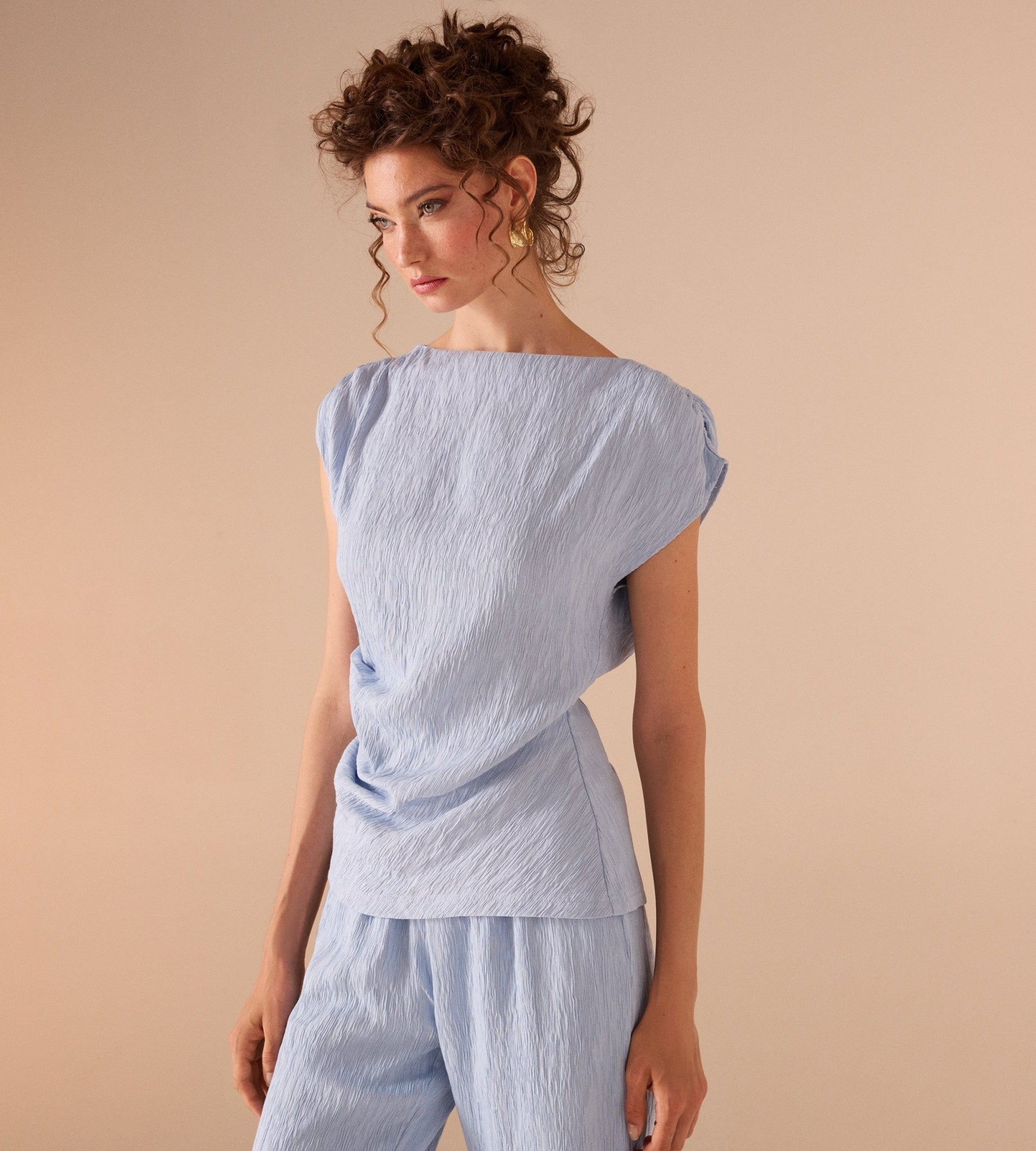 Cap Sleeve Crepe Top - shopaleena