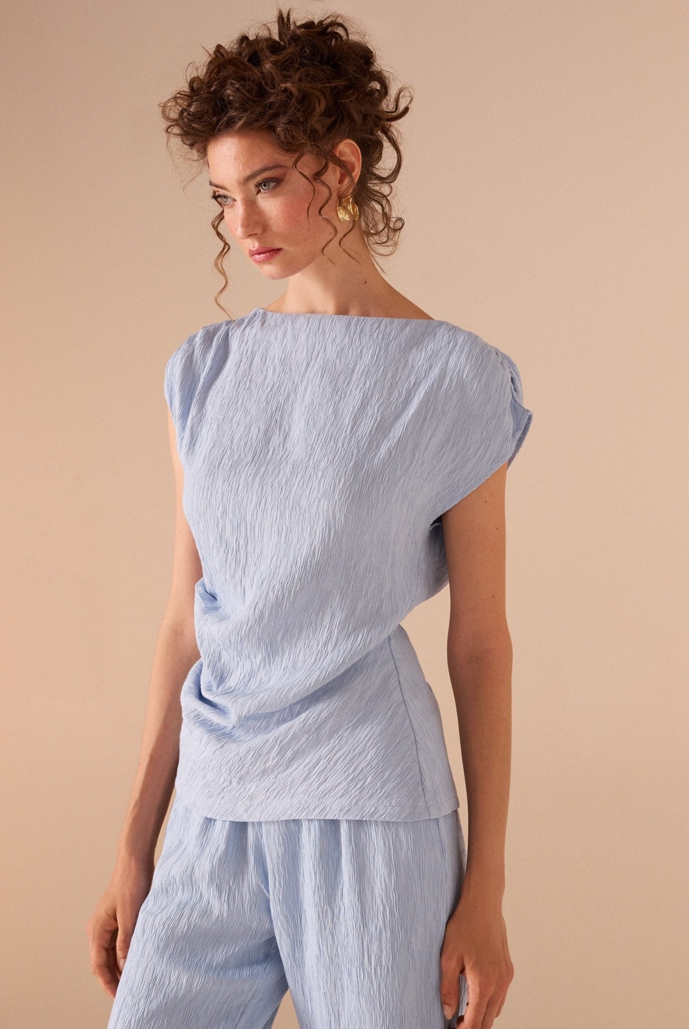 Cap Sleeve Crepe Top - shopaleena