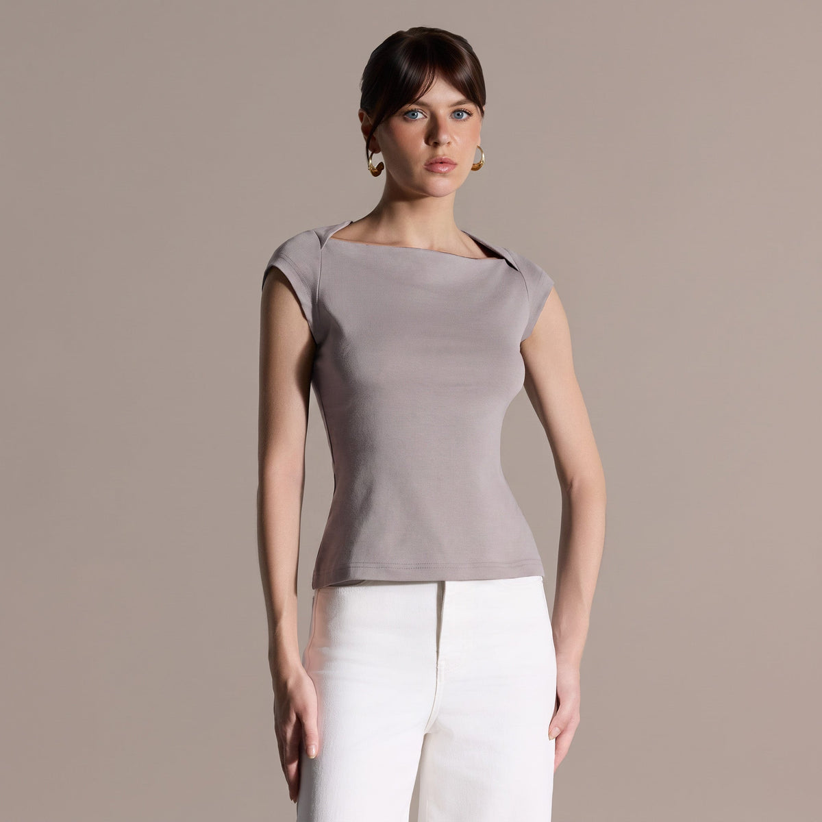 Cap Sleeve Fitted Top - shopaleena