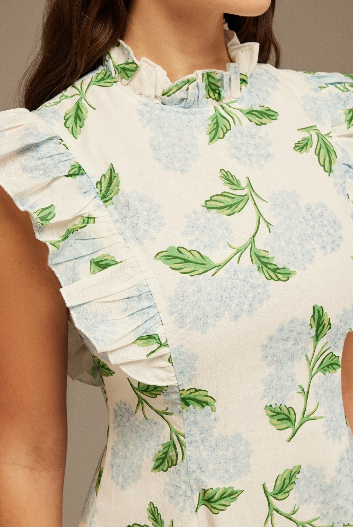 Cap Sleeve Printed Midi Dress - shopaleena