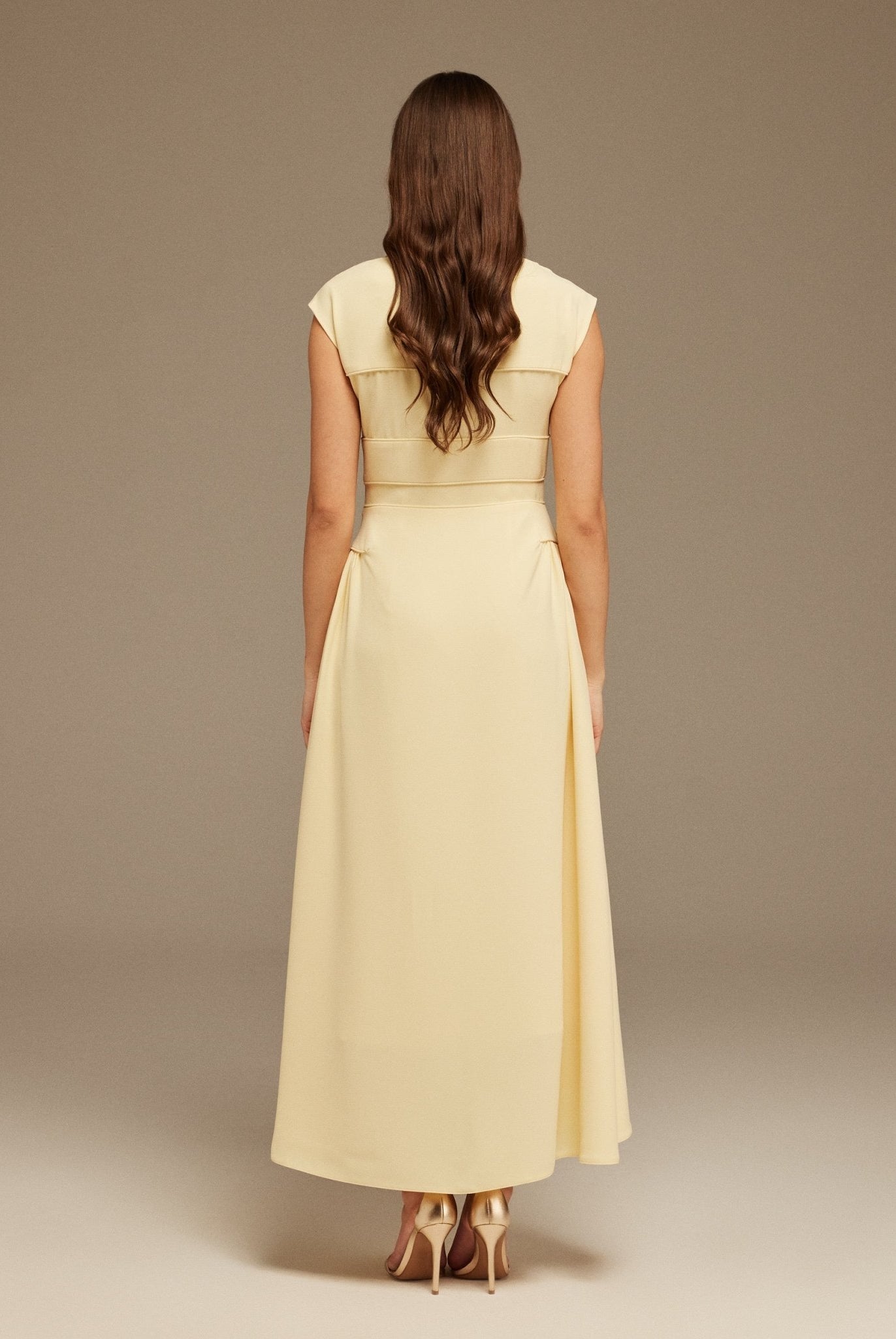 Cap Sleeves Wide Neck Dress - shopaleena