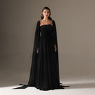 Cape Sleeve Drapped A - line Dress - shopaleena