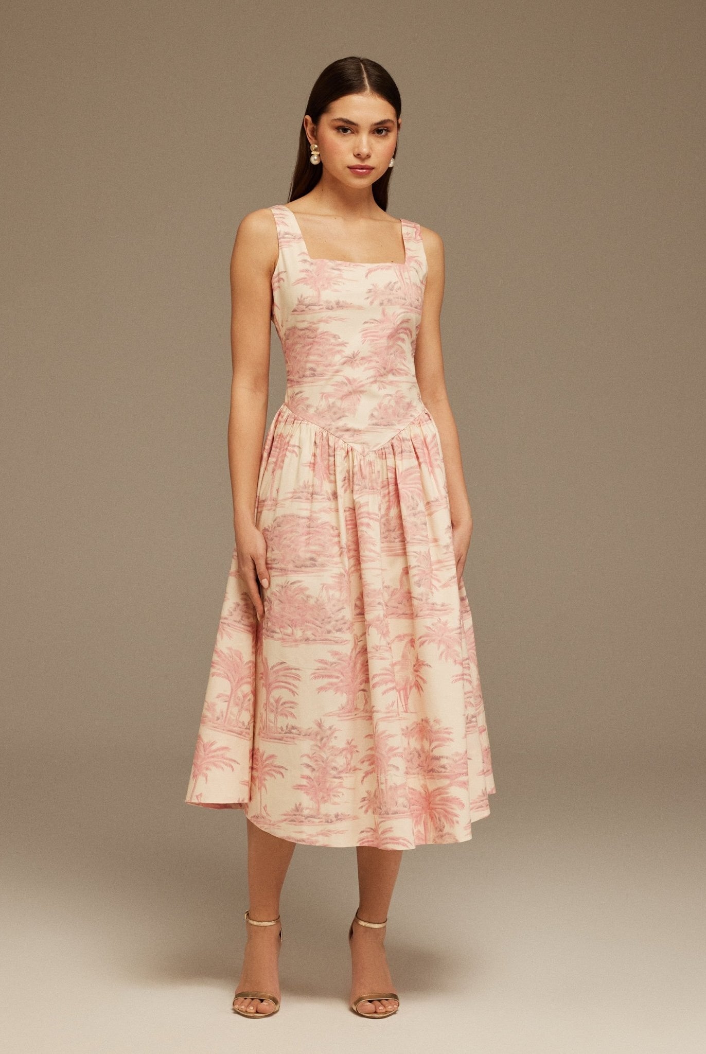 Corset Sleeveless Cotton Midi Dress - shopaleena