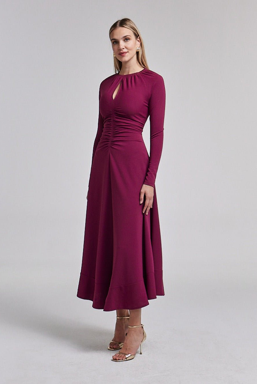 Corset Waist Long Sleeve Dress - shopaleena