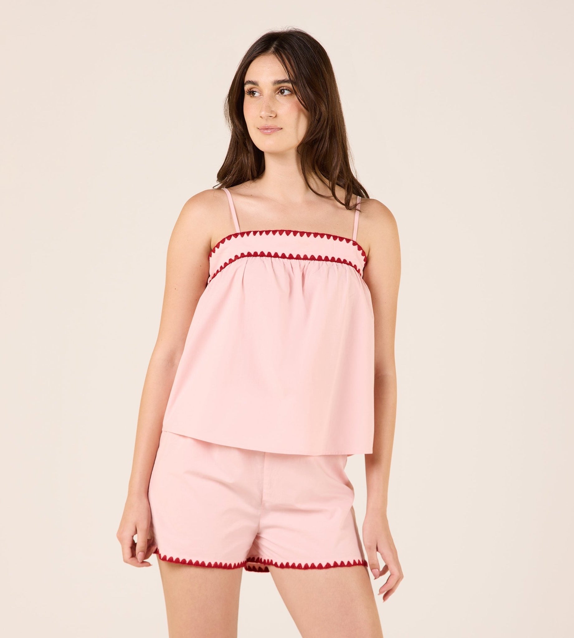 Cotton Blanket Stitch Top - shopaleena