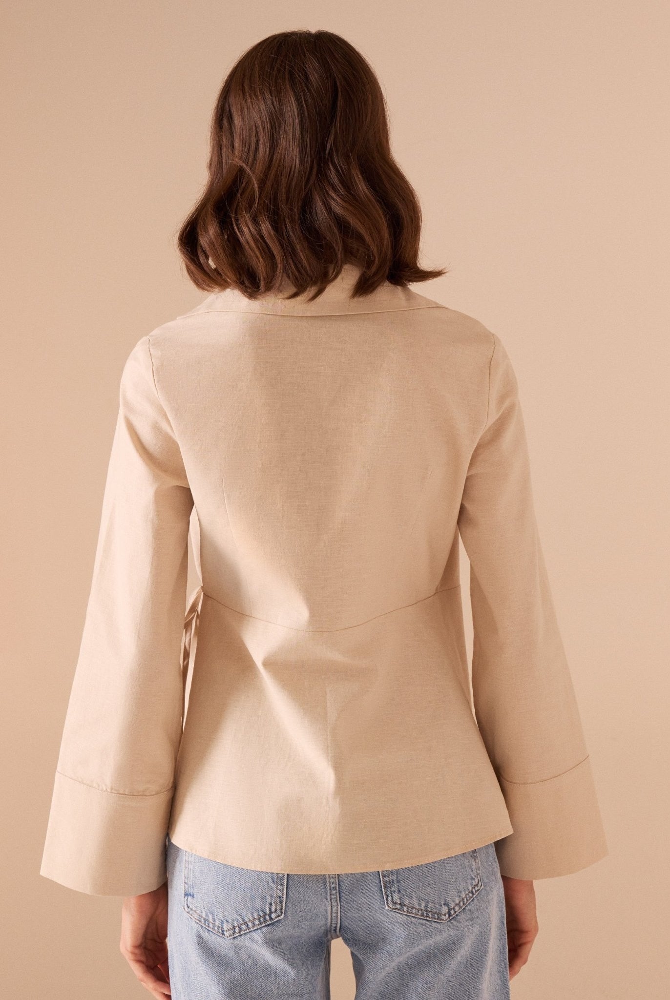 Cotton Blended Shirt With Straps Details - shopaleena