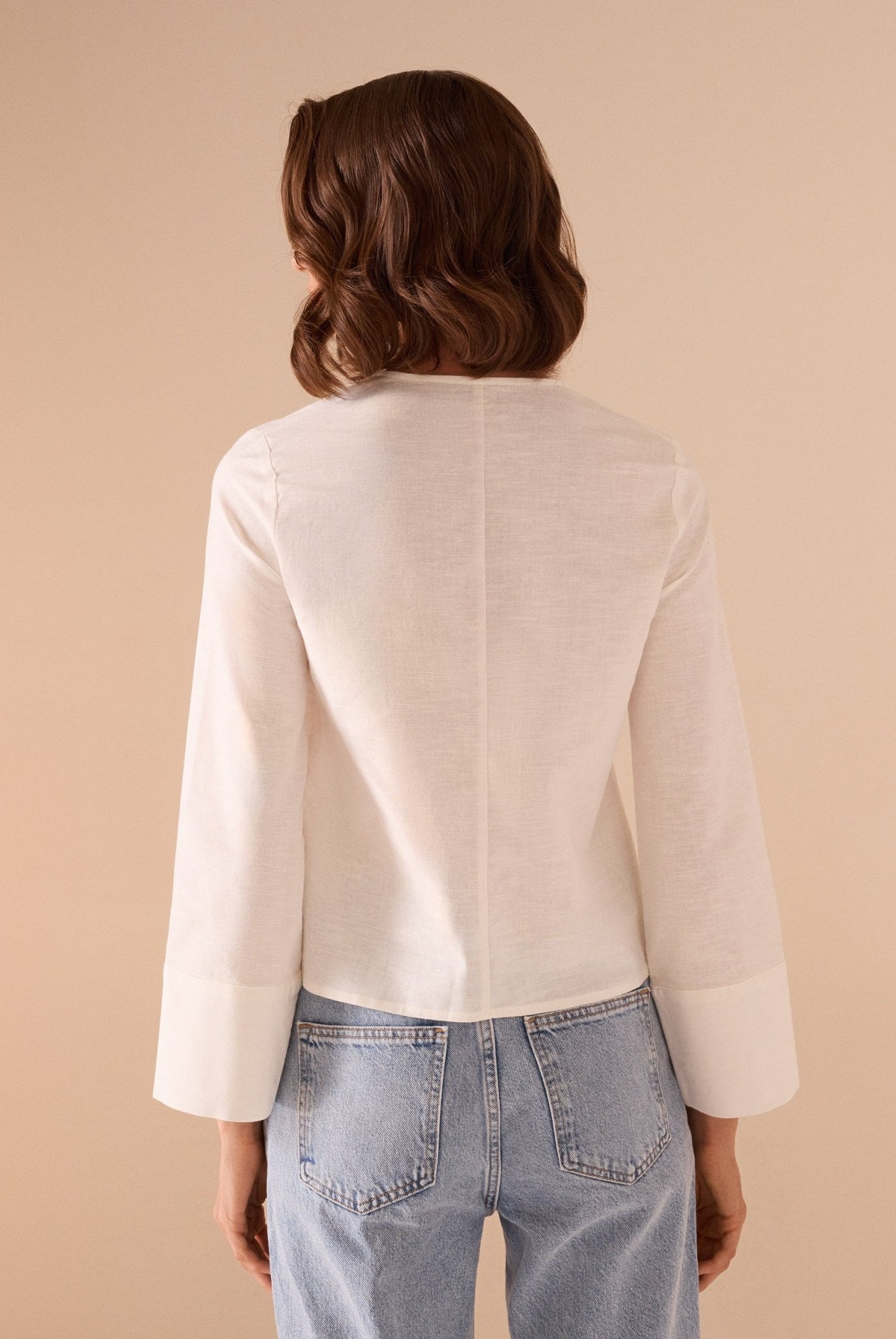 Cotton Blended Shirt With Tie Straps - shopaleena