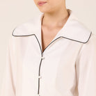 Cotton Button Front Classic Collar Shirt - shopaleena