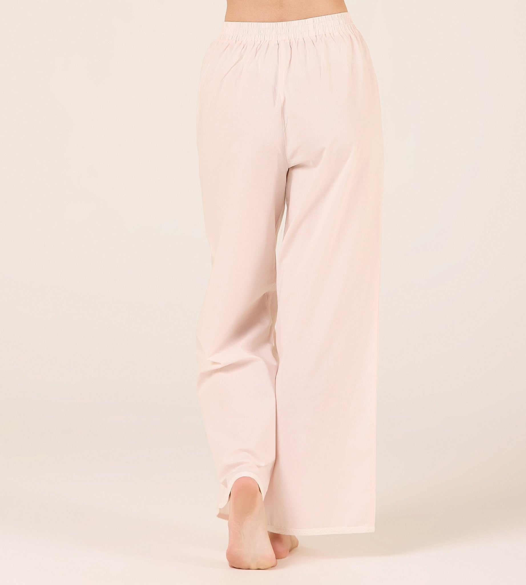 Cotton Crochet Lace Trim Pants - shopaleena