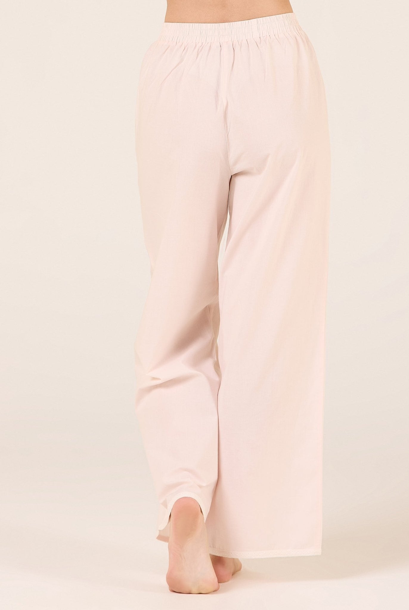 Cotton Crochet Lace Trim Pants - shopaleena