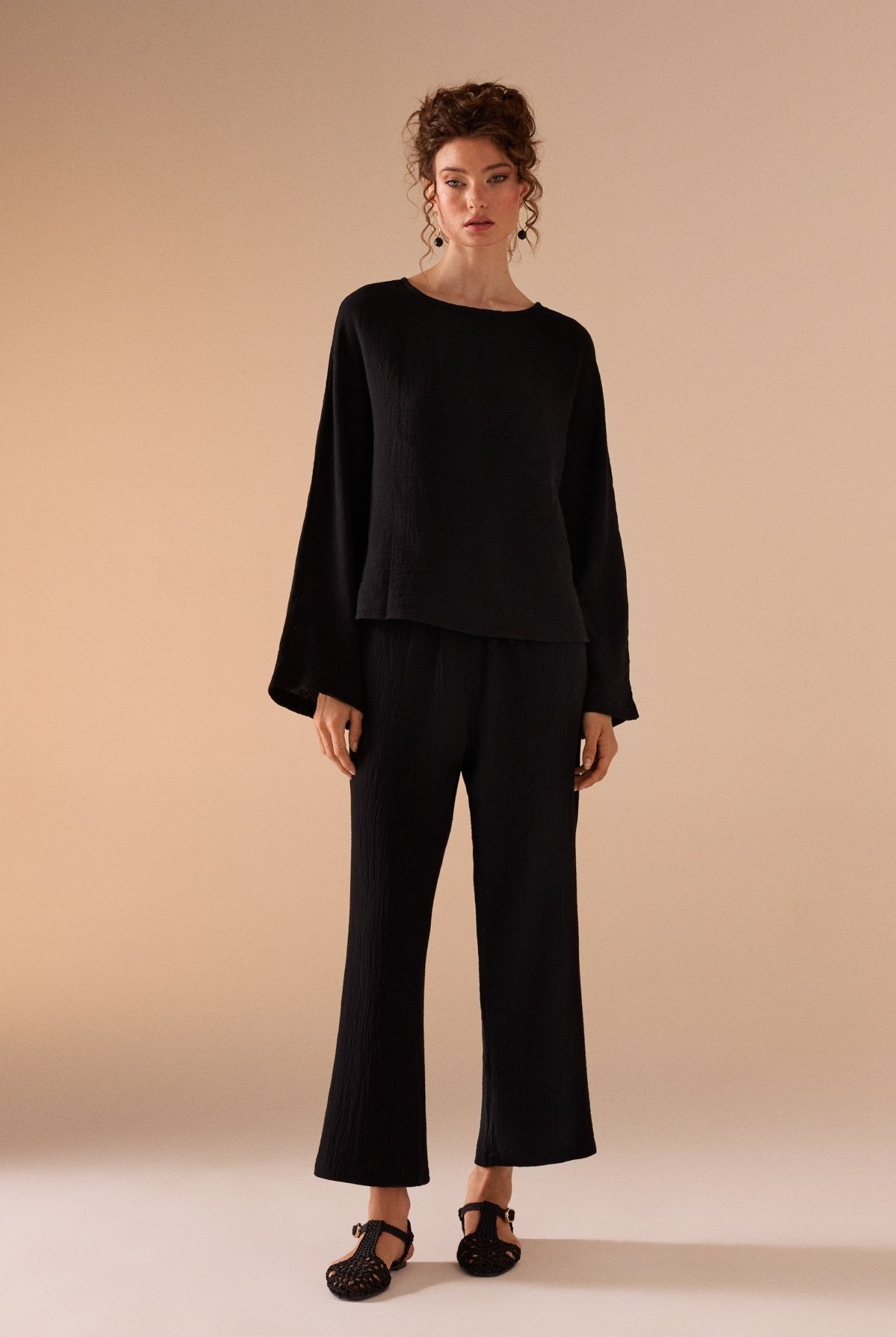 Cotton Elastic Waistband Pant - shopaleena