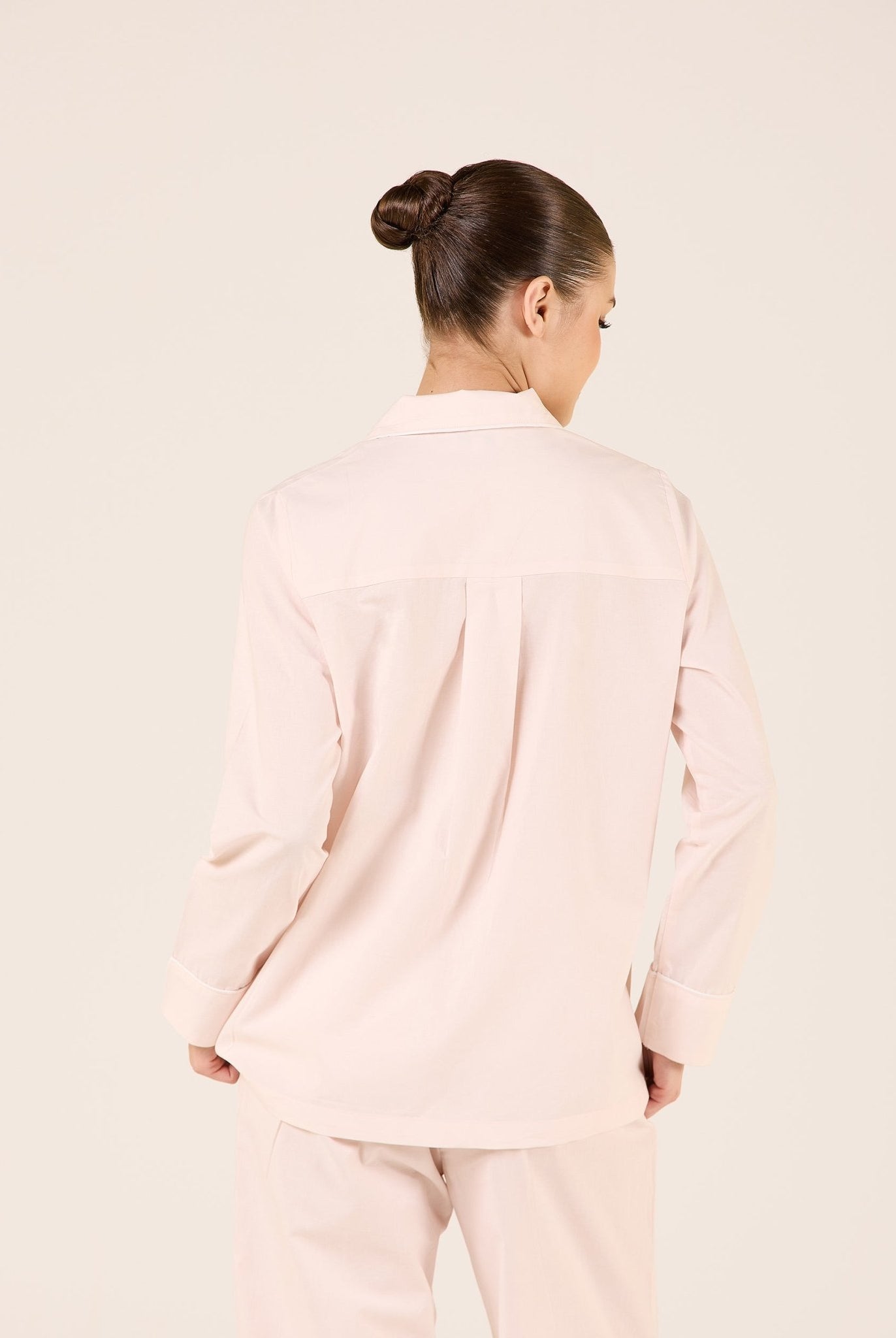 Cotton Notched Collar Shirt - shopaleena
