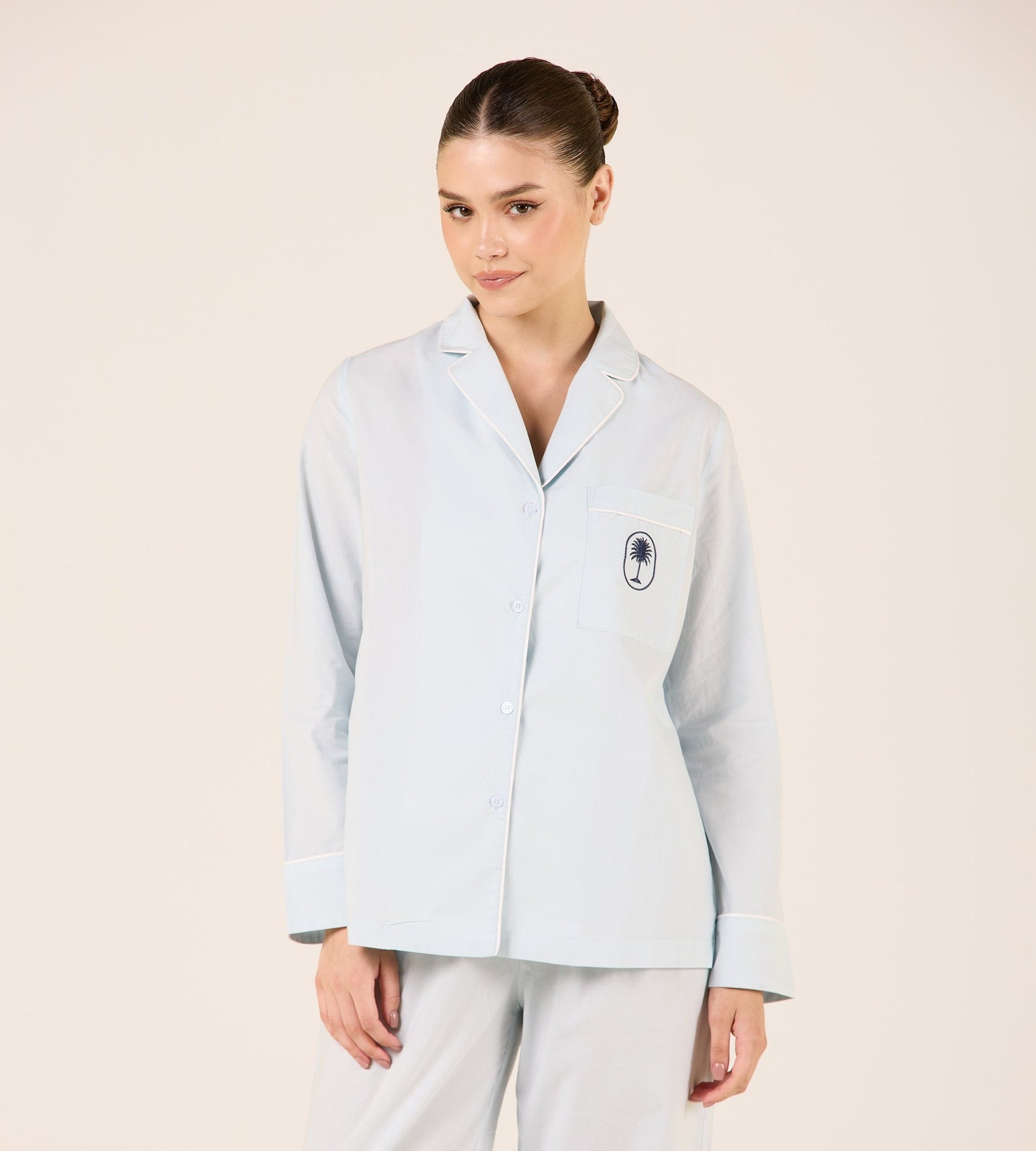 Cotton Notched Collar Shirt - shopaleena