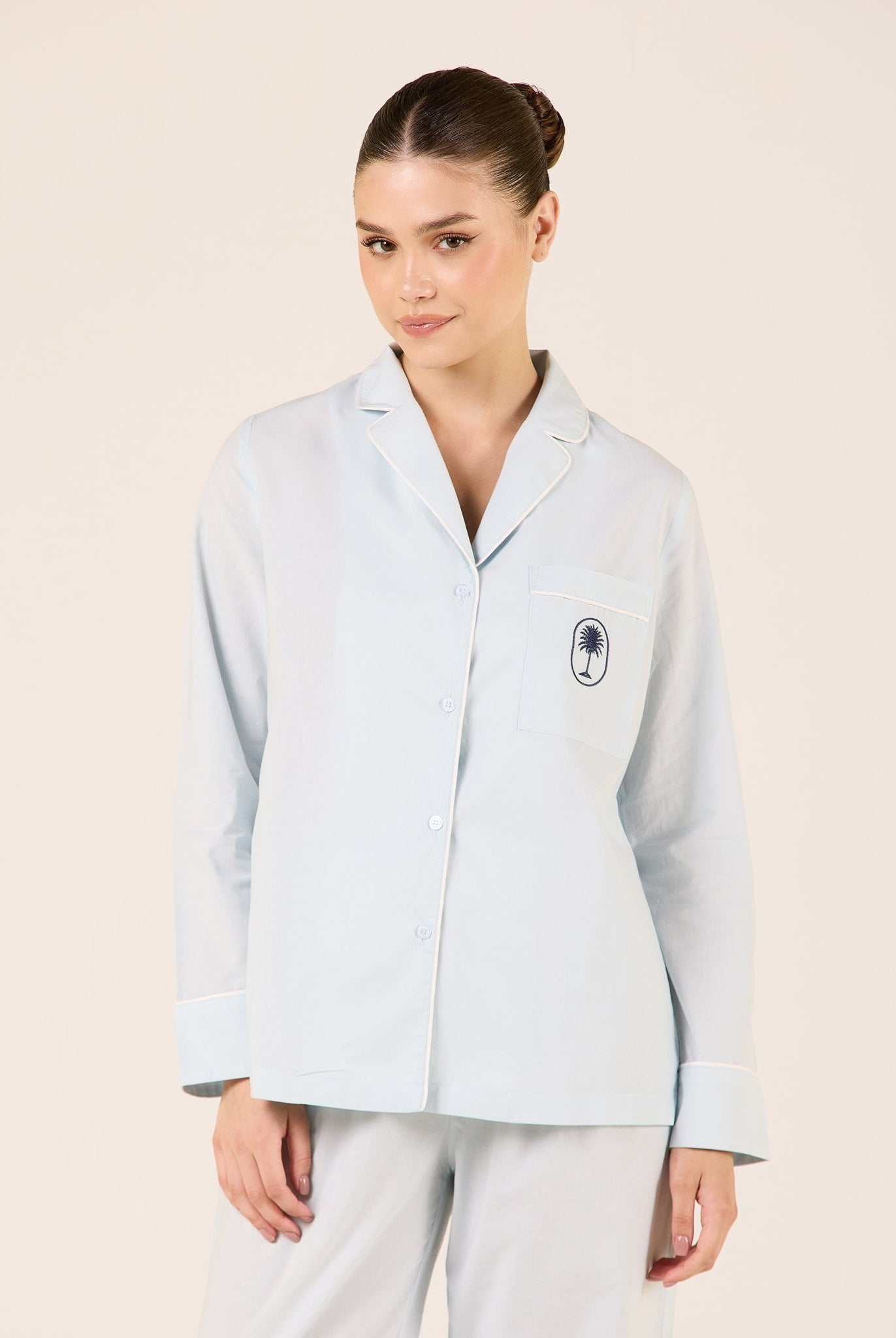 Cotton Notched Collar Shirt - shopaleena