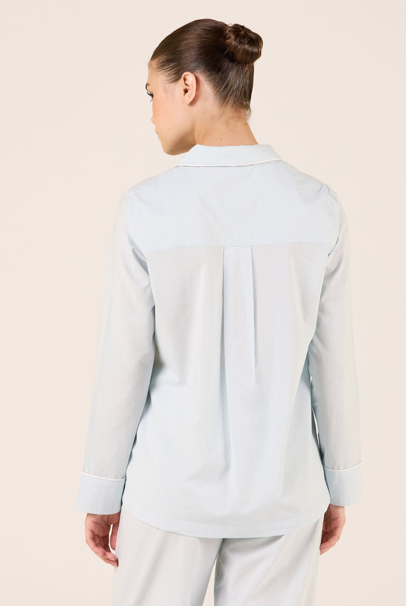 Cotton Notched Collar Shirt - shopaleena