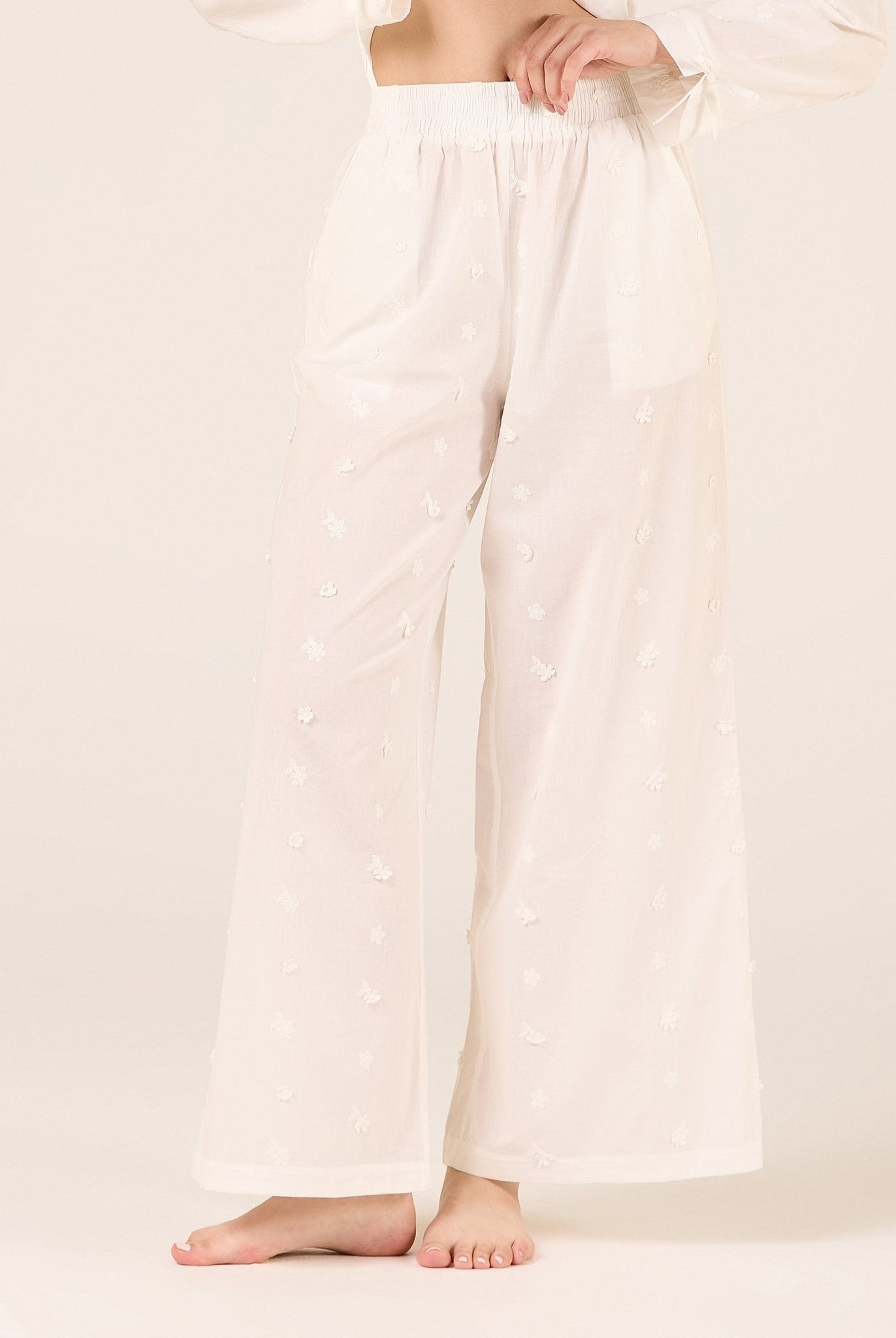 Cotton Pants with Elastic Waist - shopaleena