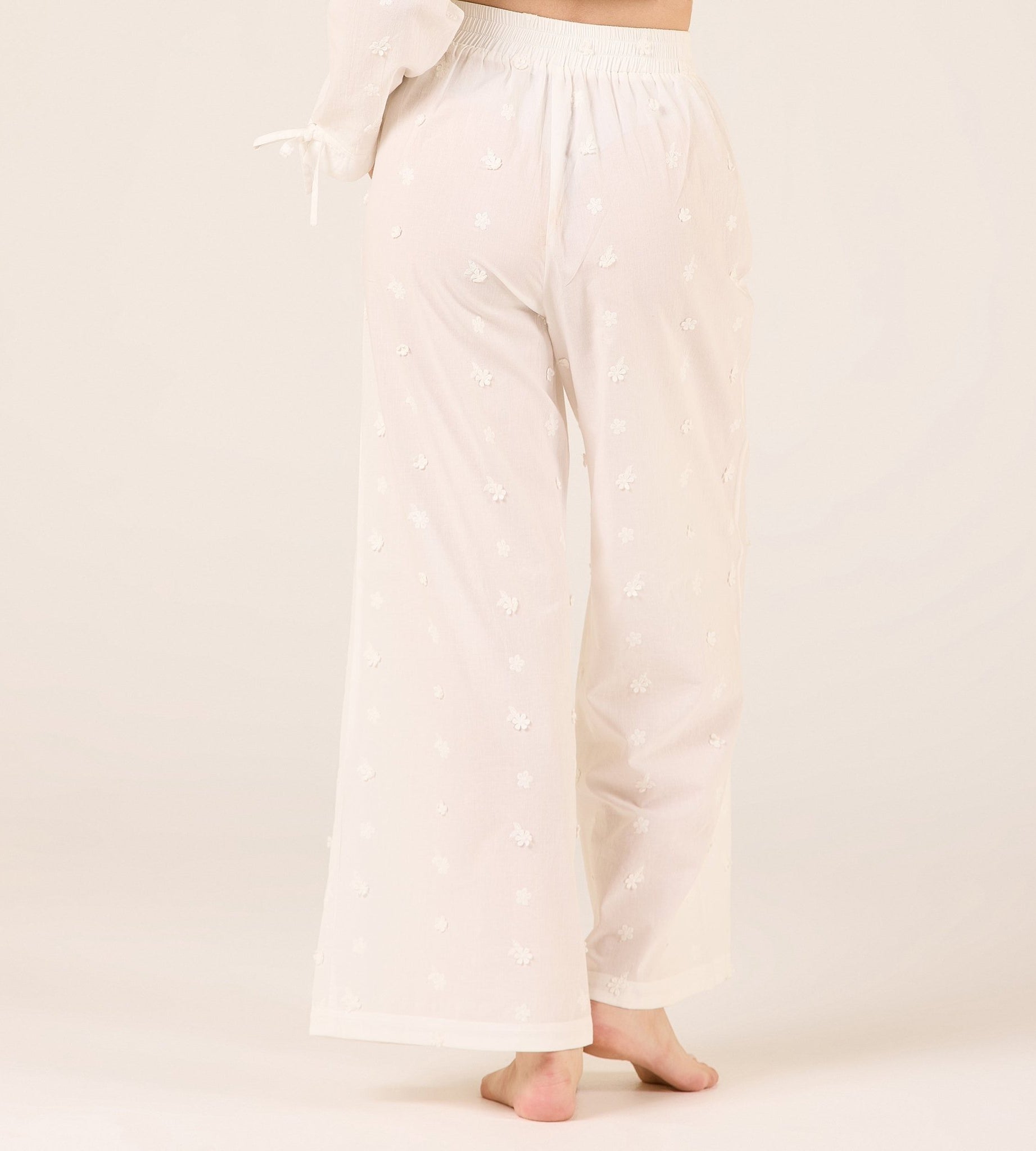 Cotton Pants with Elastic Waist - shopaleena