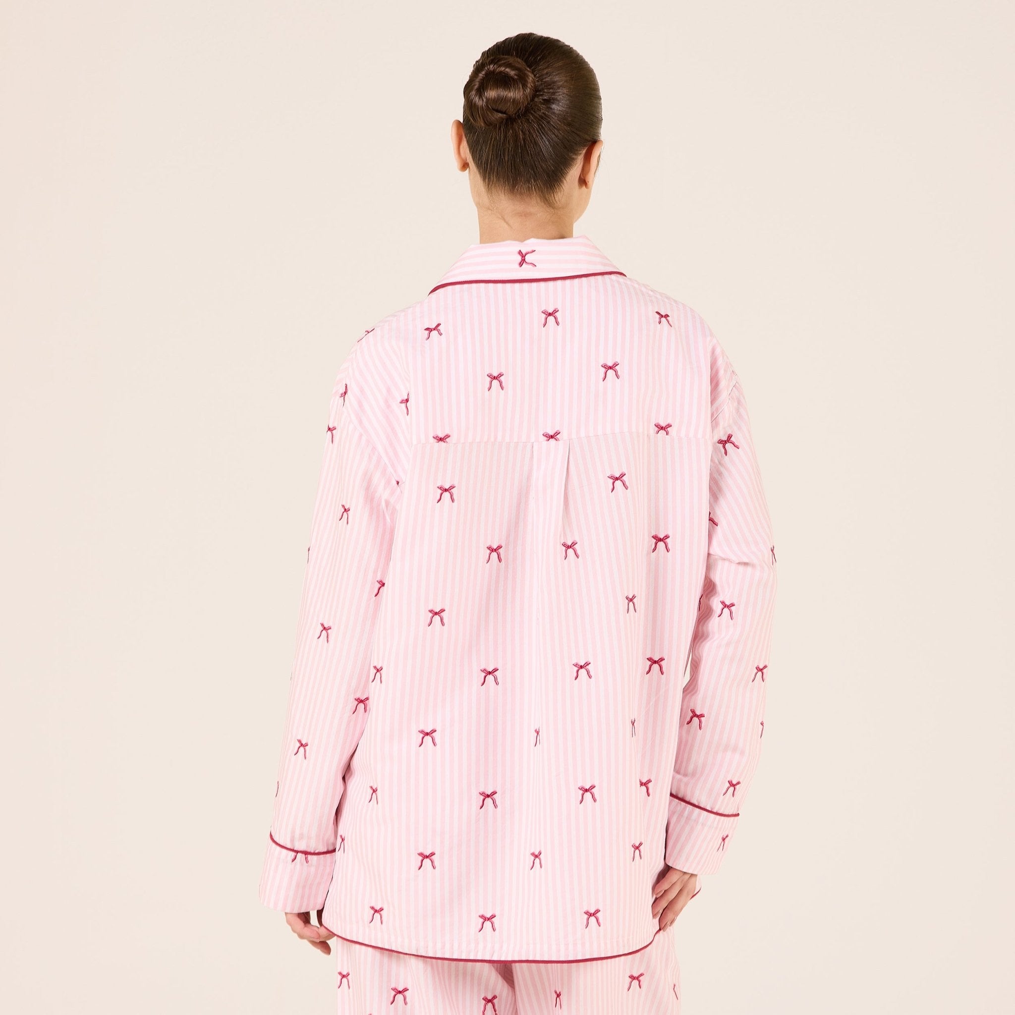 Cotton Poplin Shirt in Bow - shopaleena