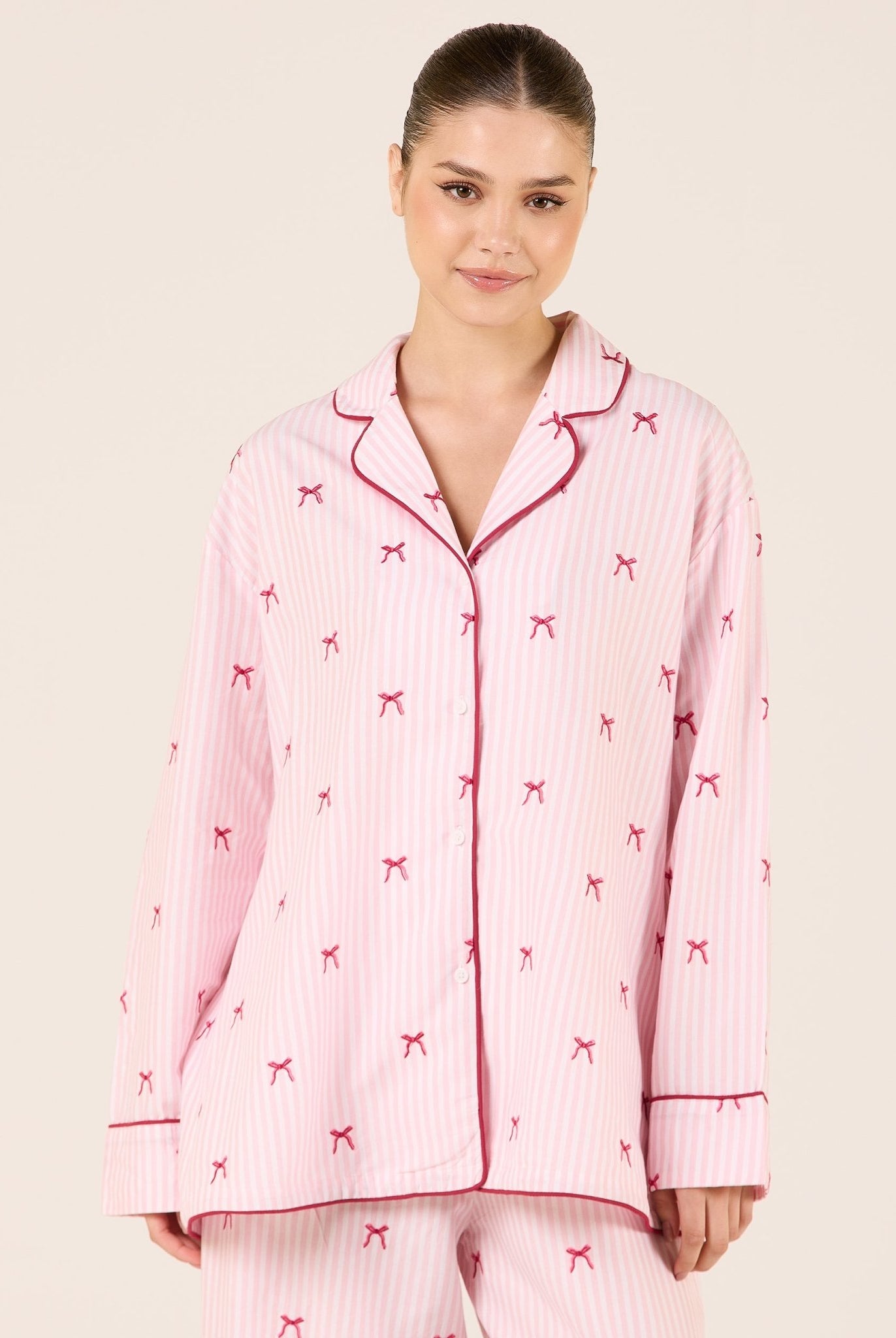 Cotton Poplin Shirt in Bow - shopaleena