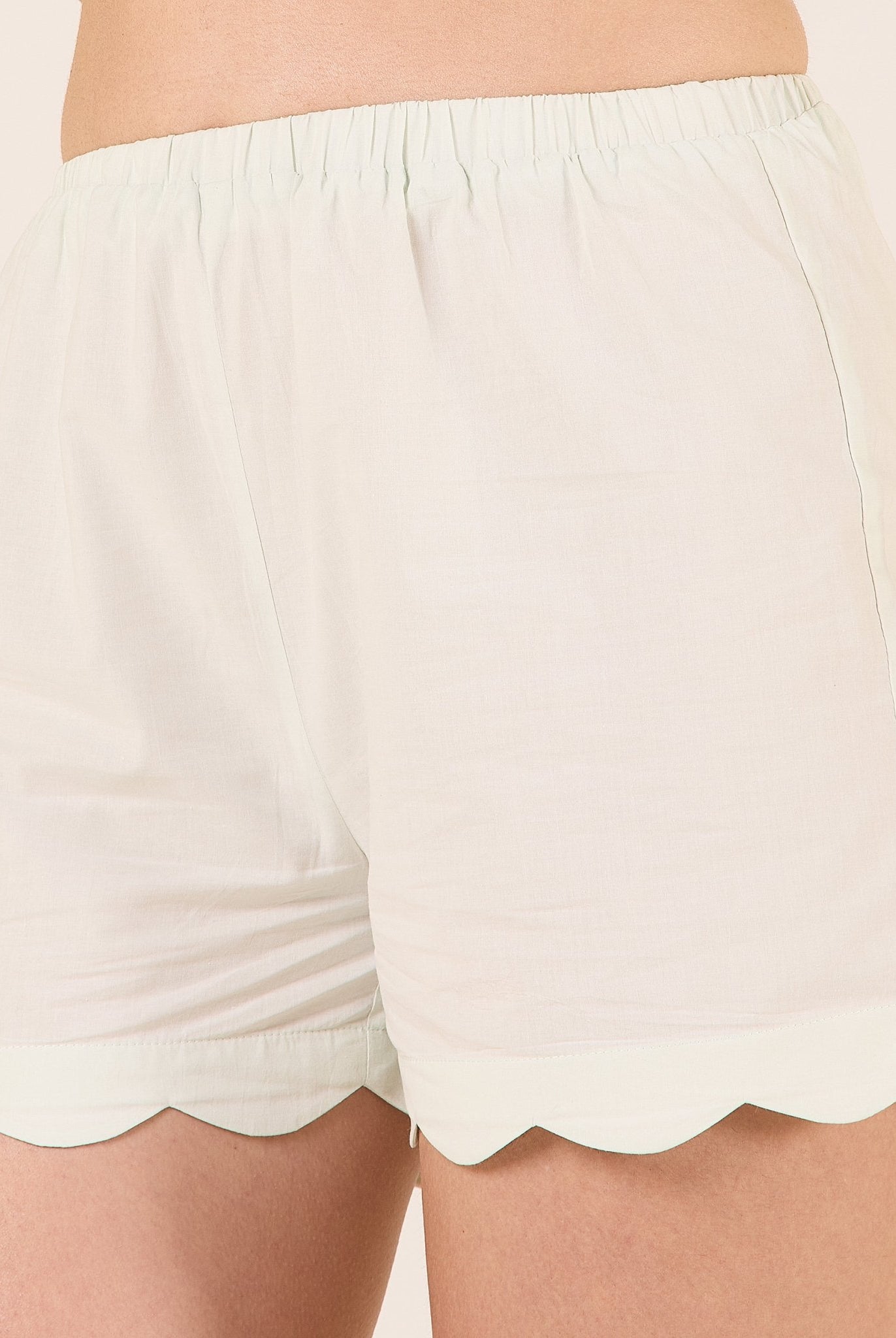 Cotton Scallop Edge Shorts - shopaleena