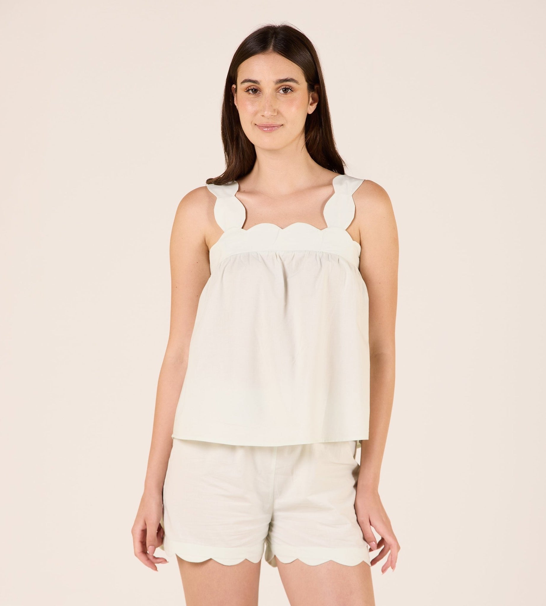 Cotton Scallop Edge Shorts - shopaleena