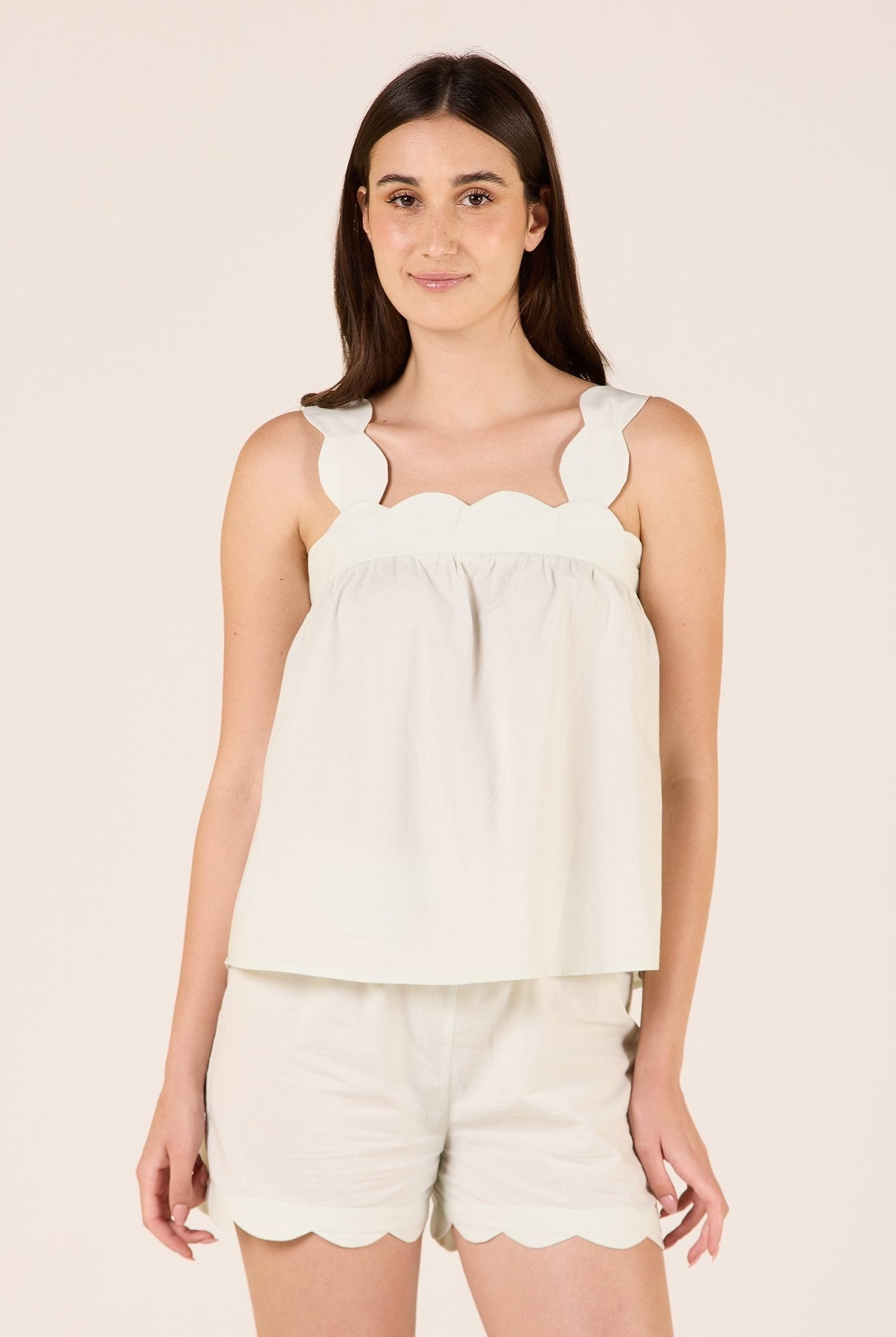 Cotton Scallop Edge Shorts - shopaleena