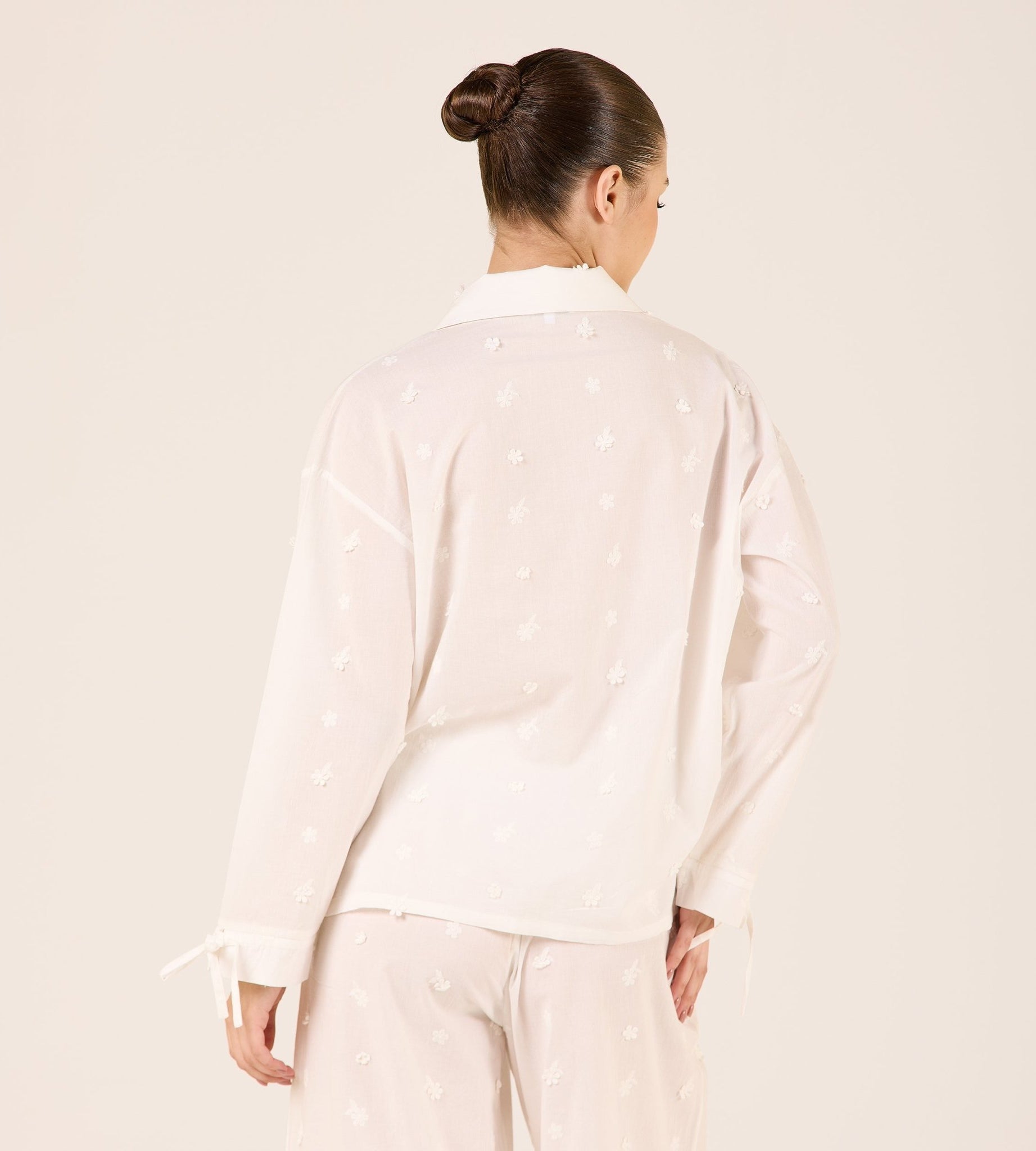 Cotton Shirt with Ribbon Details - shopaleena