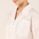 Cotton Shirt with Ribbon Details - shopaleena