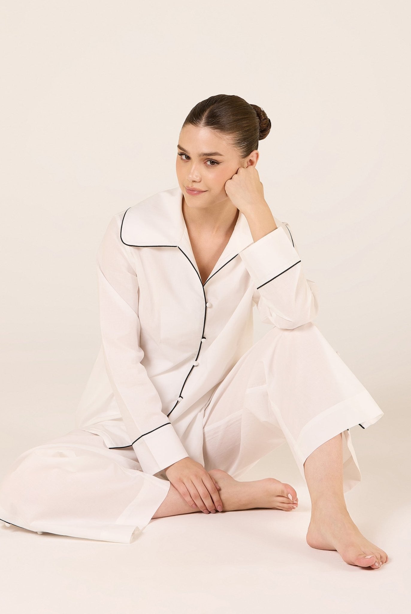 Cotton Side Button Elastic Waist Pants - shopaleena