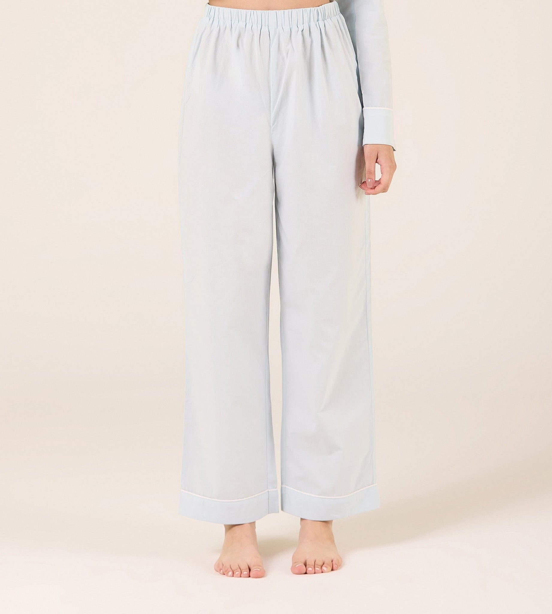 Cotton Wide Leg Elastic Waist Pants - shopaleena