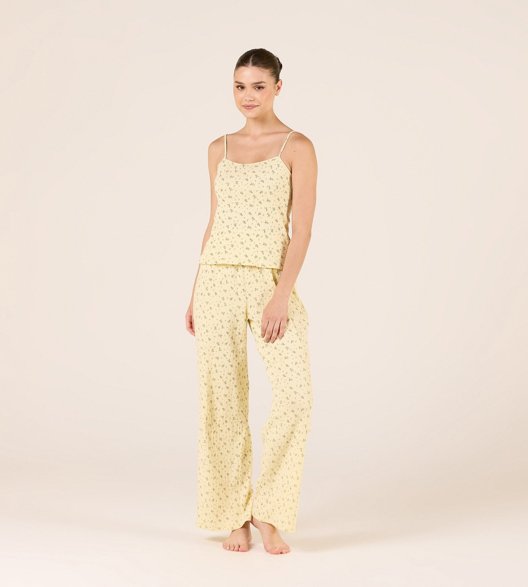 Cotton Wide Leg Pants with Elastic Waist - shopaleena
