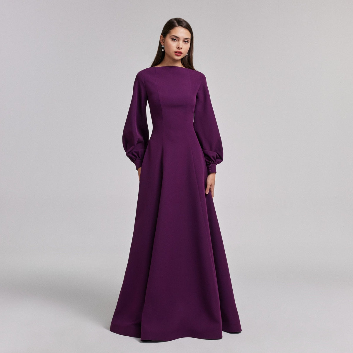 Crepe A-Line Gown - shopaleena