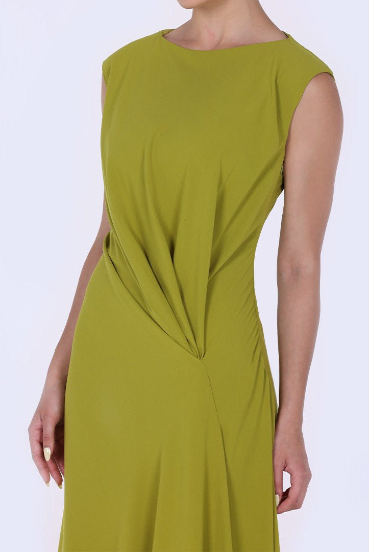 Crepe Asymmetric Cut Maxi dress - shopaleena