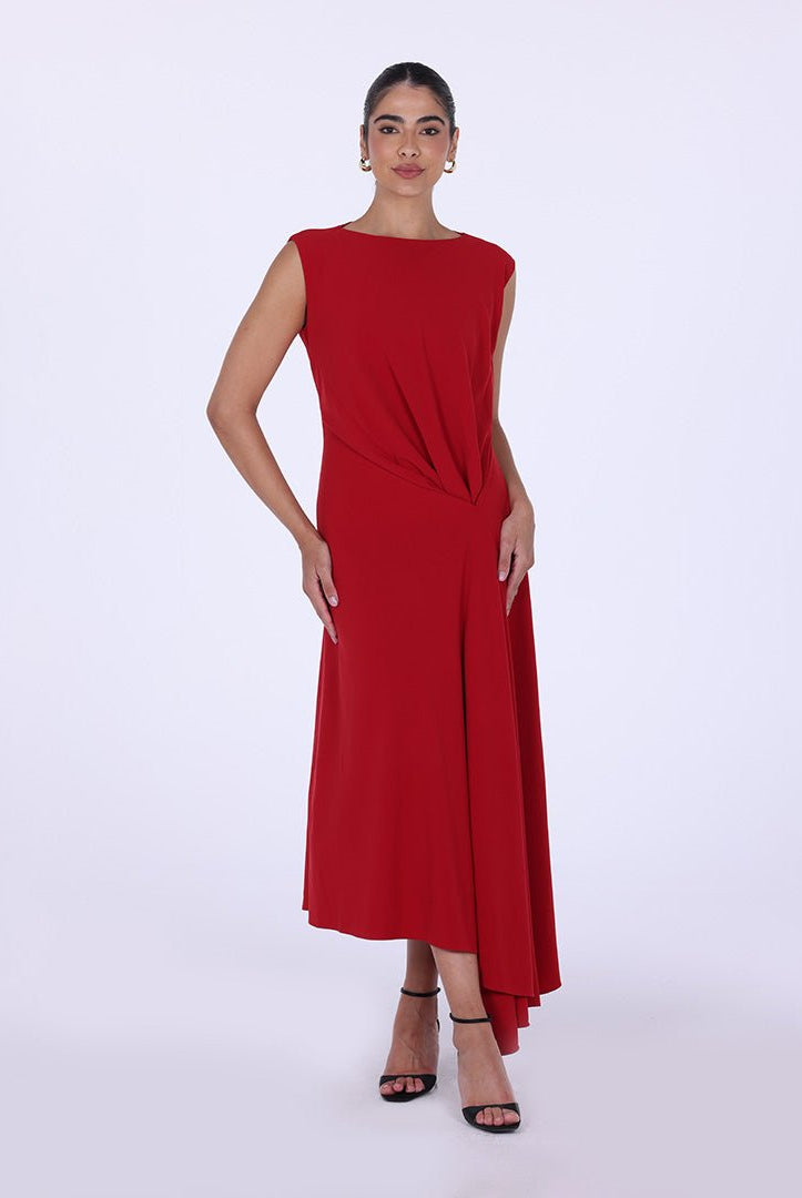 Crepe Asymmetric Cut Maxi dress - shopaleena