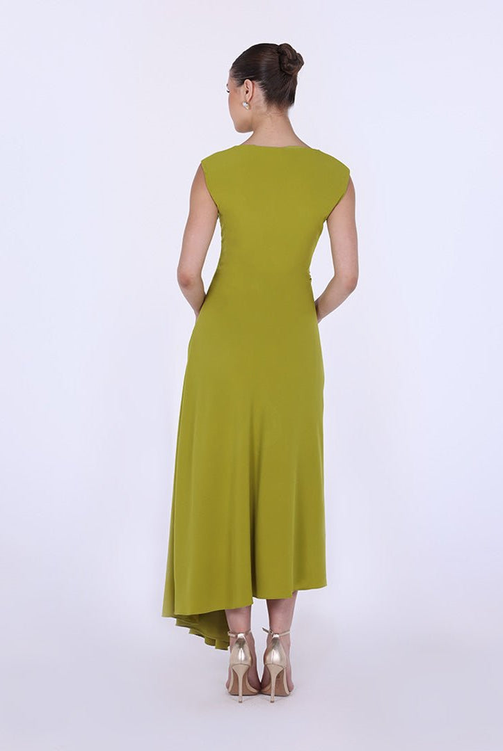 Crepe Asymmetric Cut Maxi dress - shopaleena