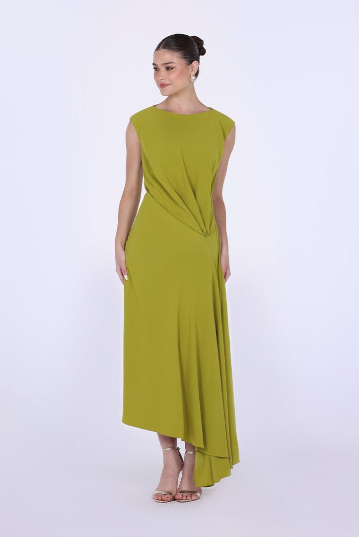 Crepe Asymmetric Cut Maxi dress - shopaleena