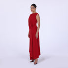 Crepe Asymmetric Cut Maxi dress - shopaleena