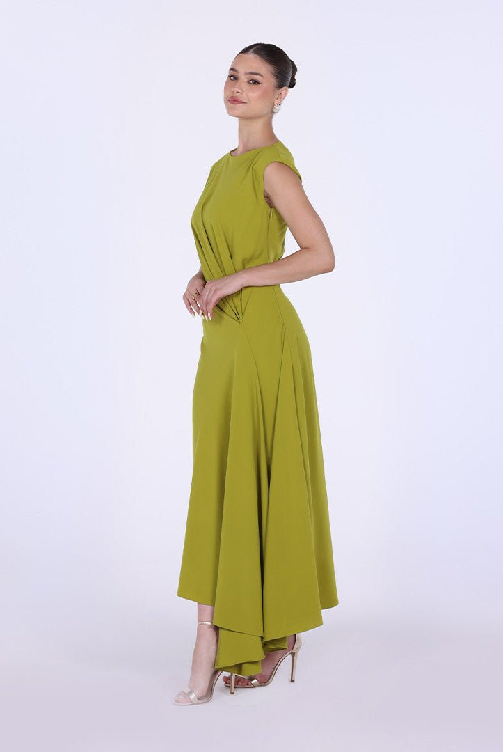 Crepe Asymmetric Cut Maxi dress - shopaleena