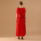 Crepe Cape - Collar Sleeveless Dress - shopaleena