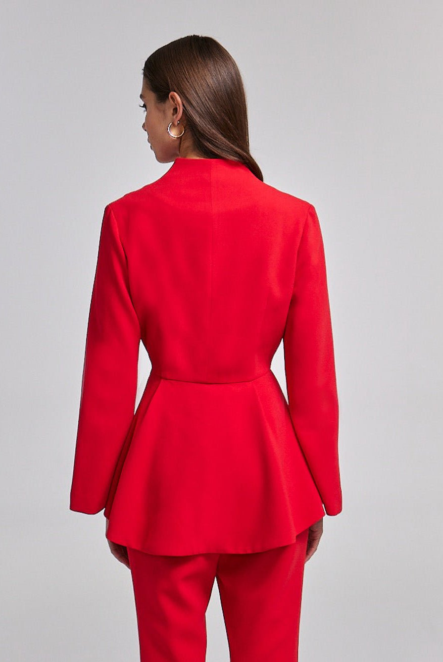 Crepe High - Collar Peplum Top - shopaleena