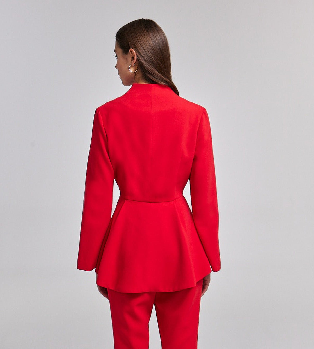 Crepe High - Collar Peplum Top - shopaleena