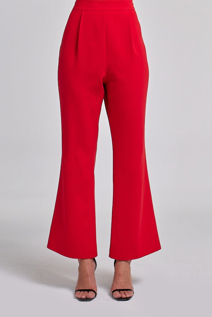 Crepe High Waist Flared Pants - shopaleena