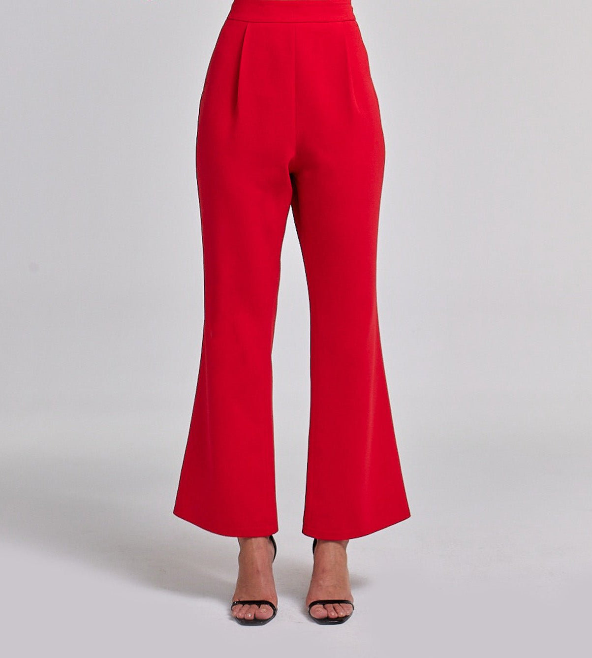 Crepe High Waist Flared Pants - shopaleena