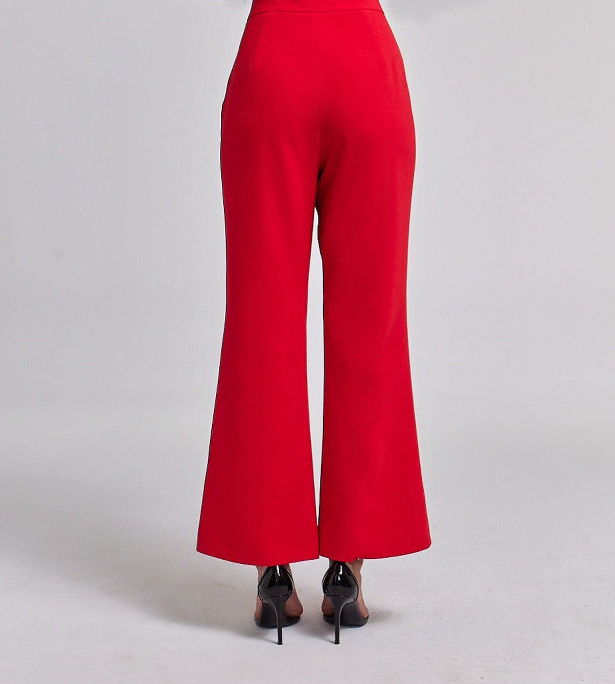 Crepe High Waist Flared Pants - shopaleena